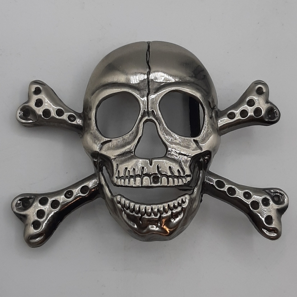 Skull Belt Buckle Skeleton Gothic Metal Biker 3d Authentic Punk Bones Death Drag